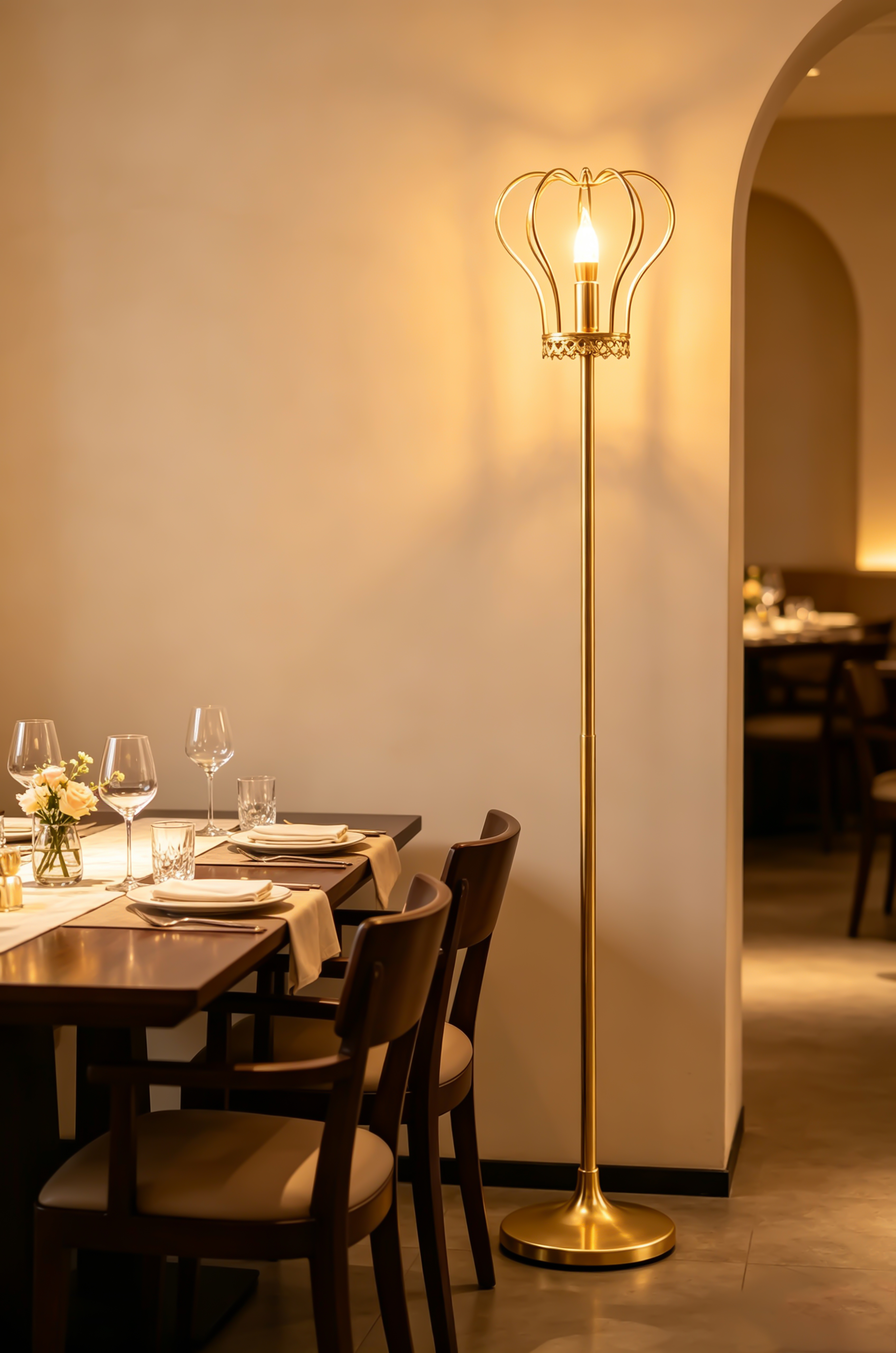 Crown Shape Gold Floor Lamp
