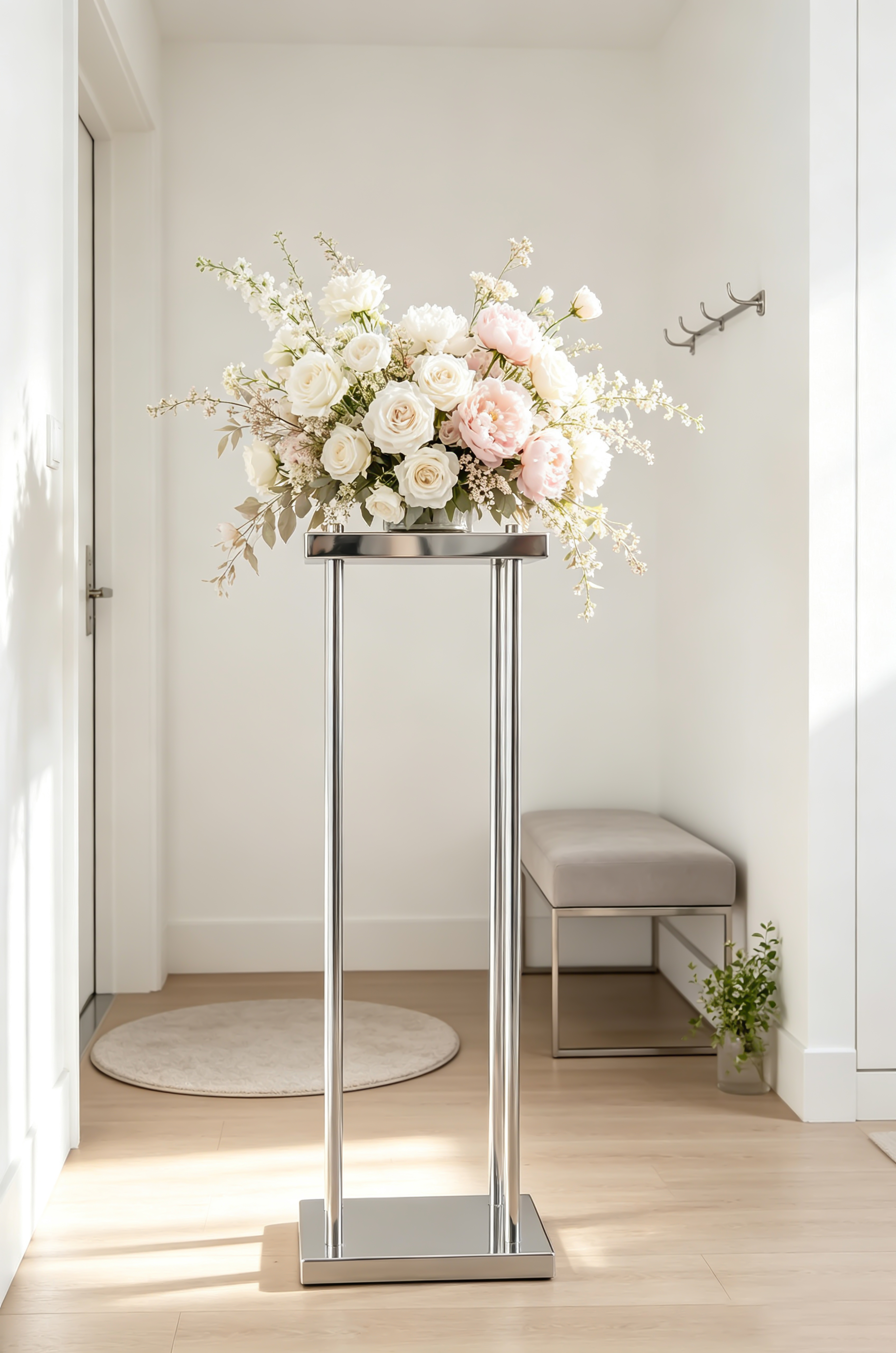 Minimalist Double Rod Silver Display Stand