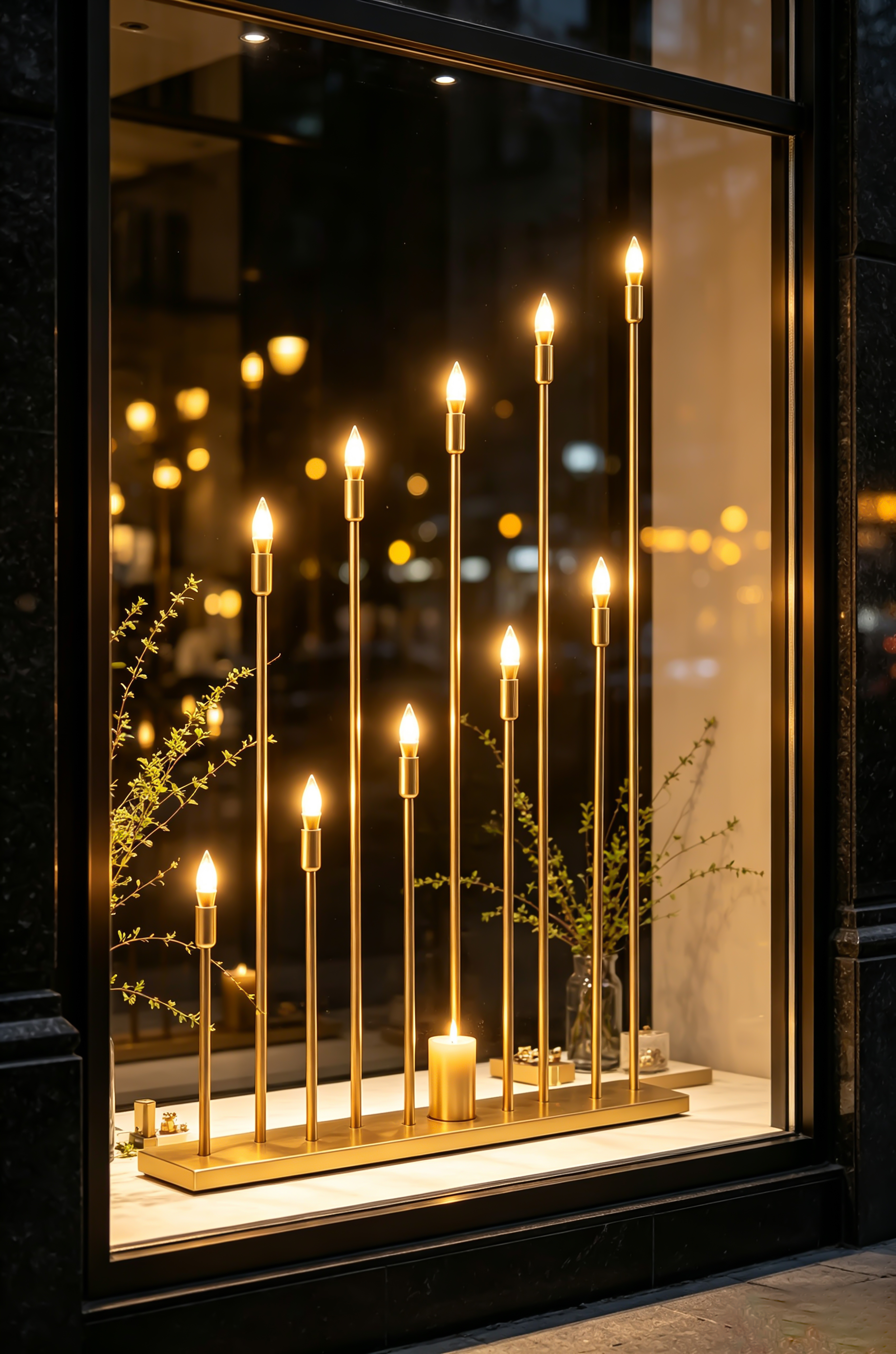 Stair-shaped Light-up Gold Lamp Stand