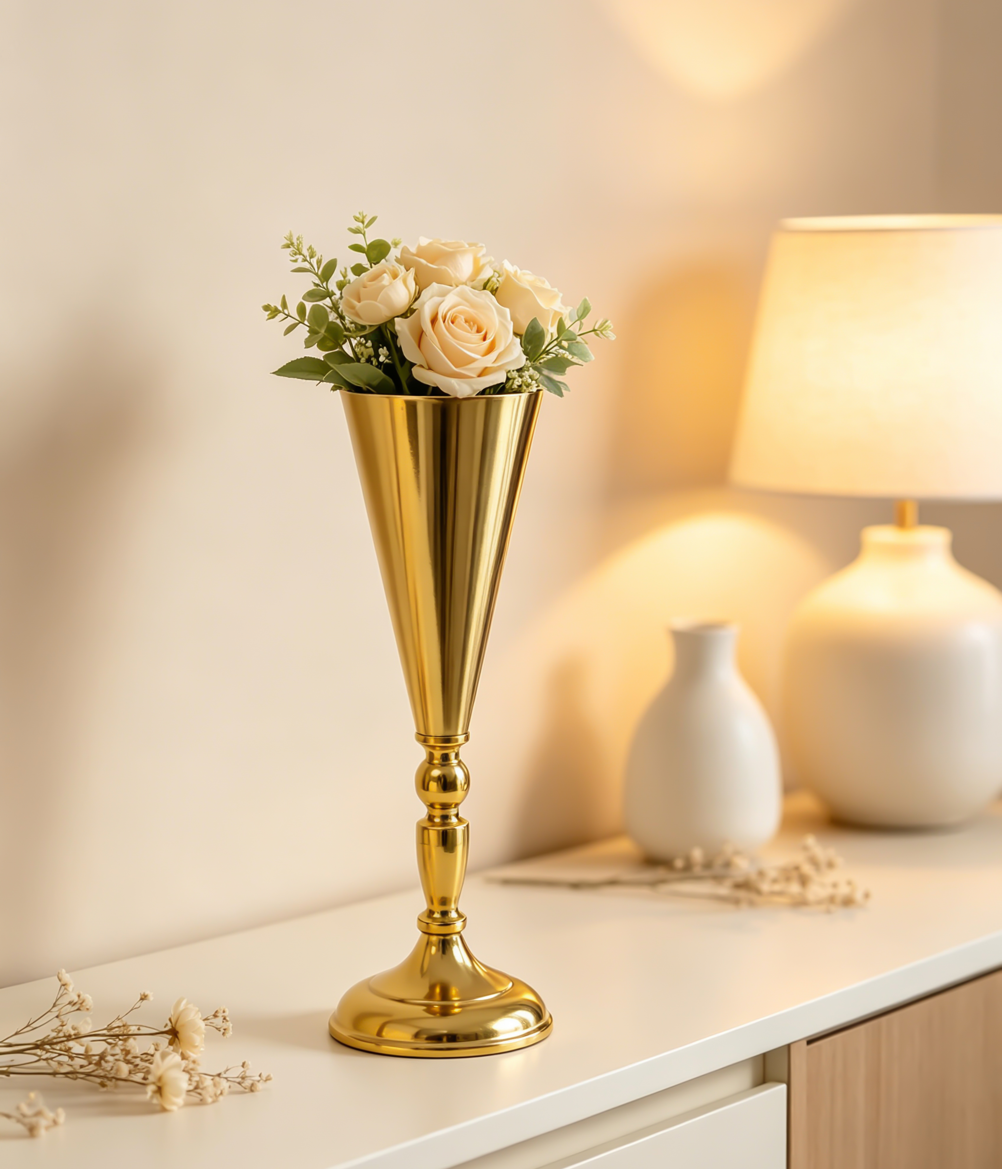 Conical Smooth Surface Tall Vase