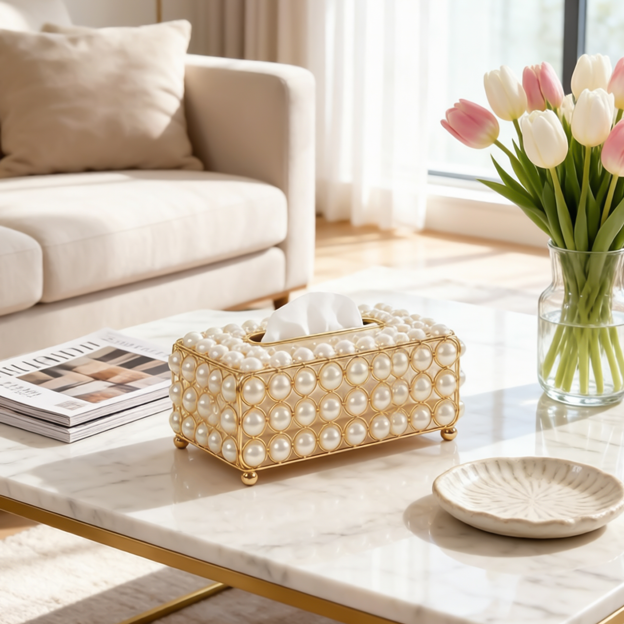 Pearl Gilded Light Luxury Storage Box