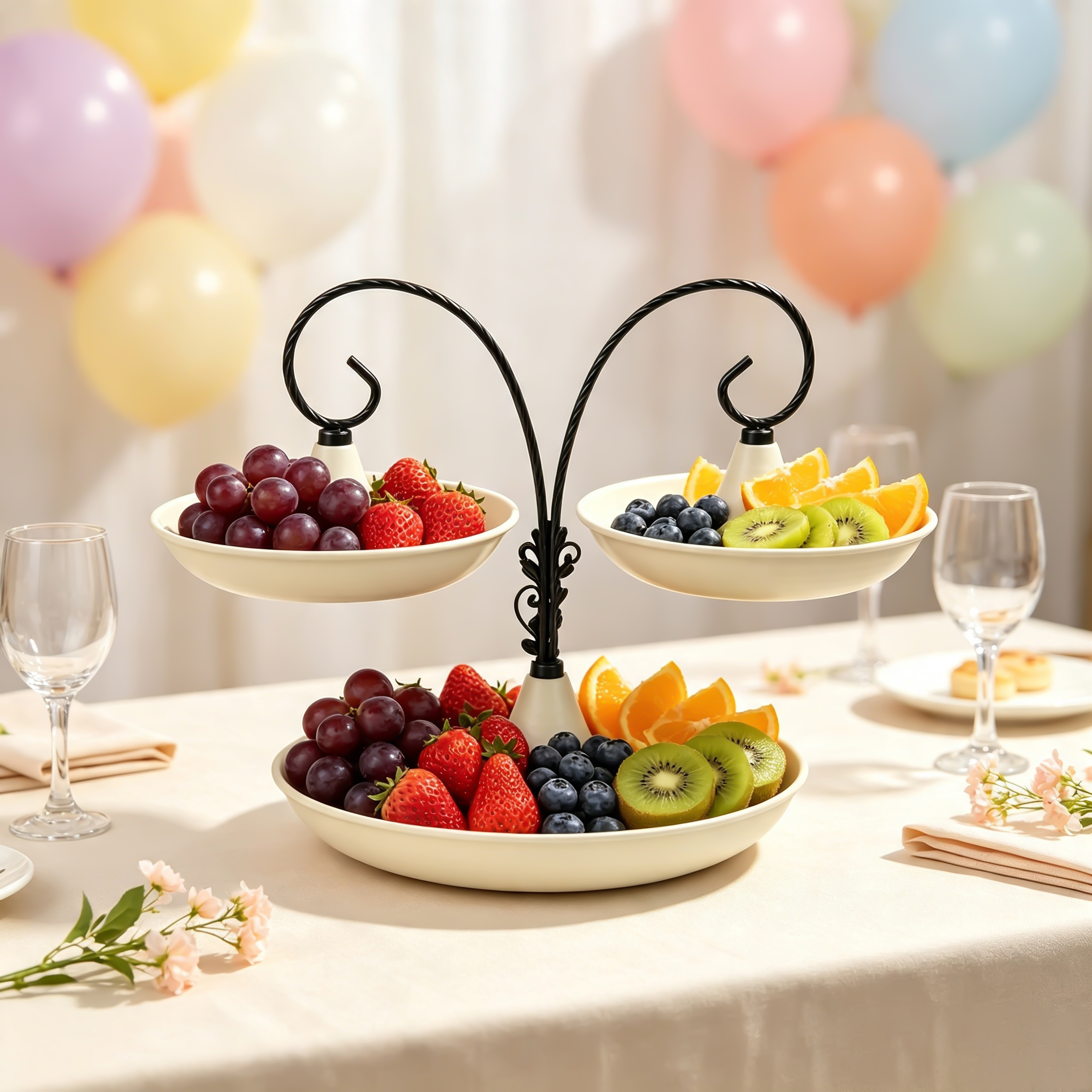 Double-wing type three-layer pastry rack