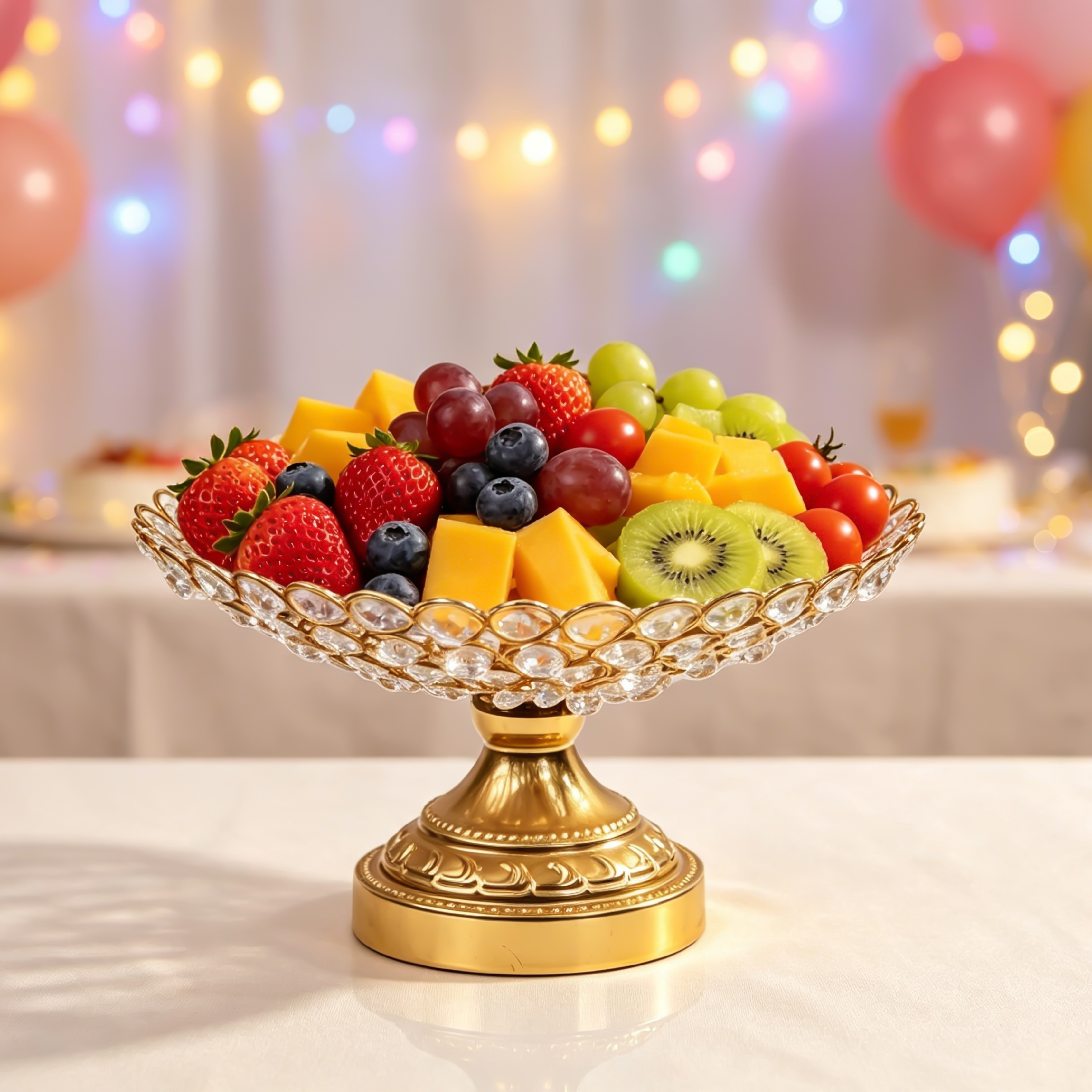 Hollowed-out crystal gilded fruit plate