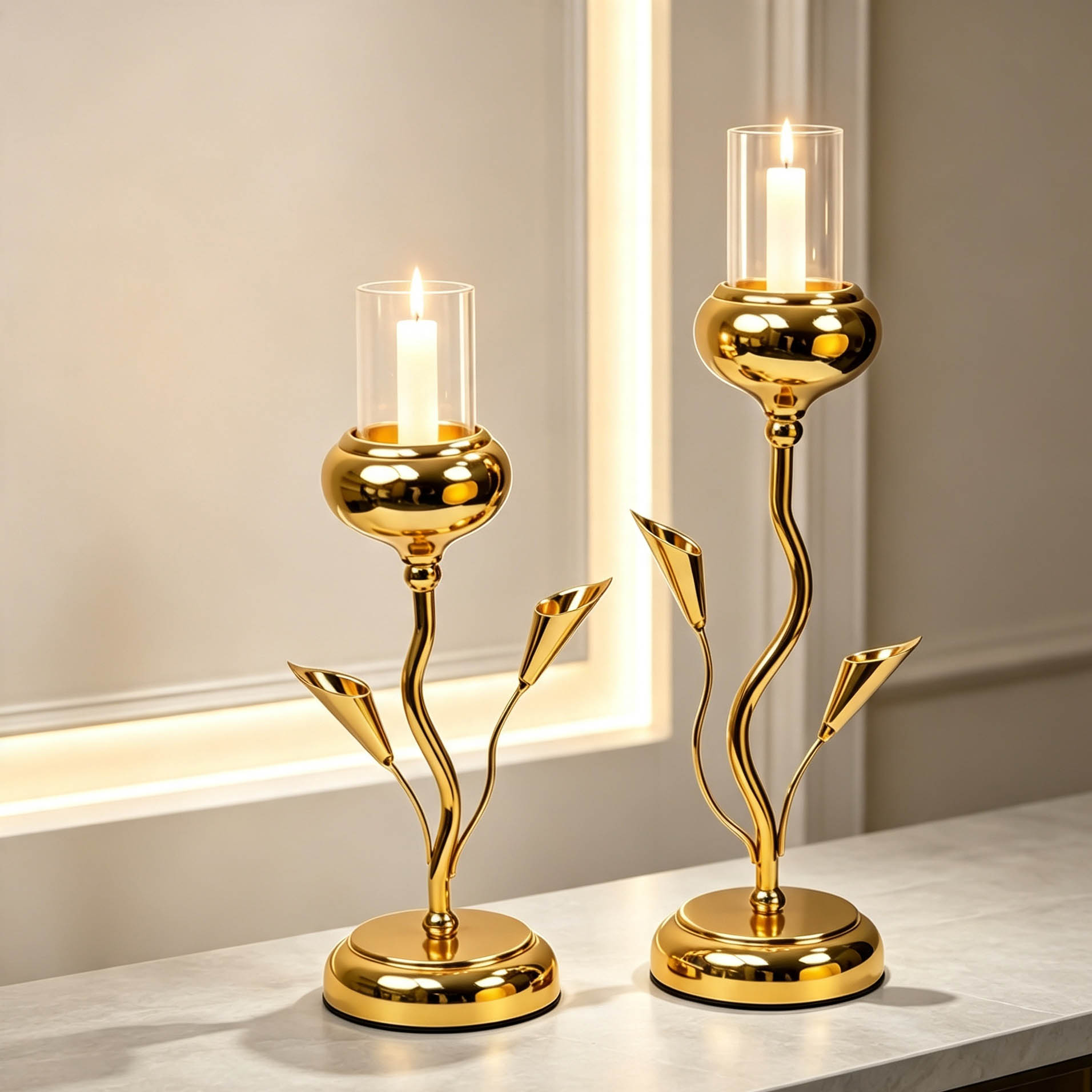 Calla Lily‑Shaped Art Candle Holder Set of 2