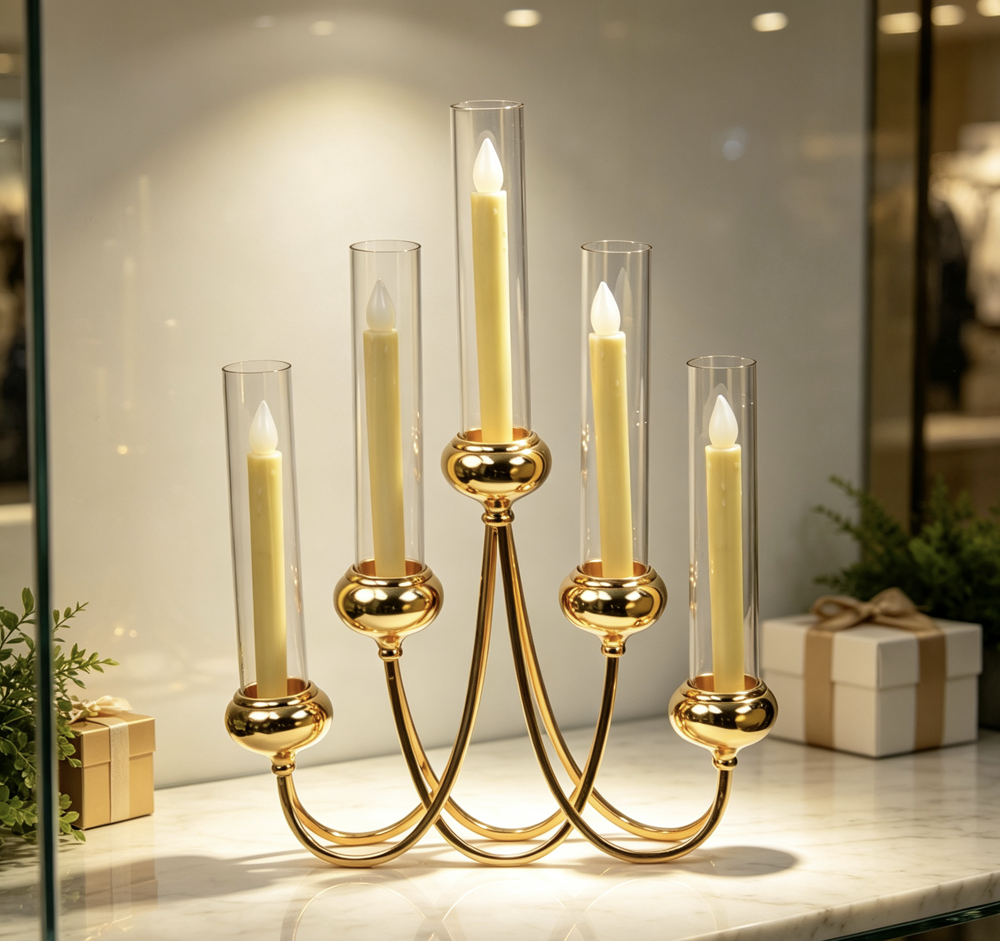 Five‑Arm Crossed Candle Holder