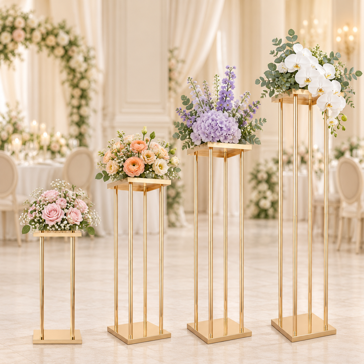 Minimalist Double Rod Silver Display Stand