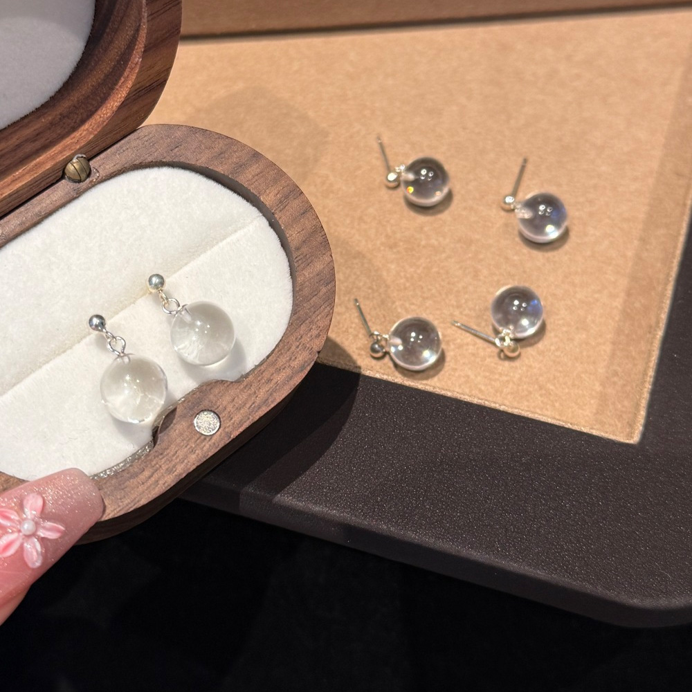 Clear Quartz Studs: Tiny Translucent 'Lightbulbs