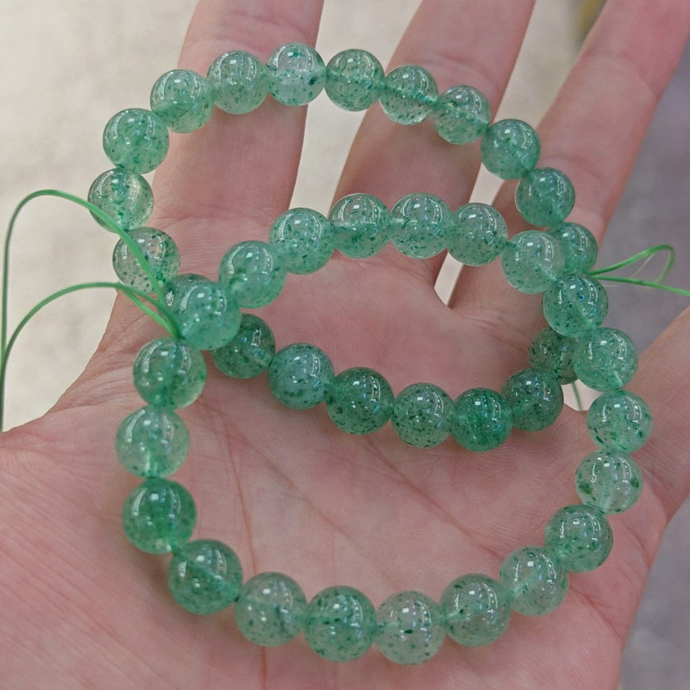 [Grade: Medium] Translucent Green Strawberry Quartz
