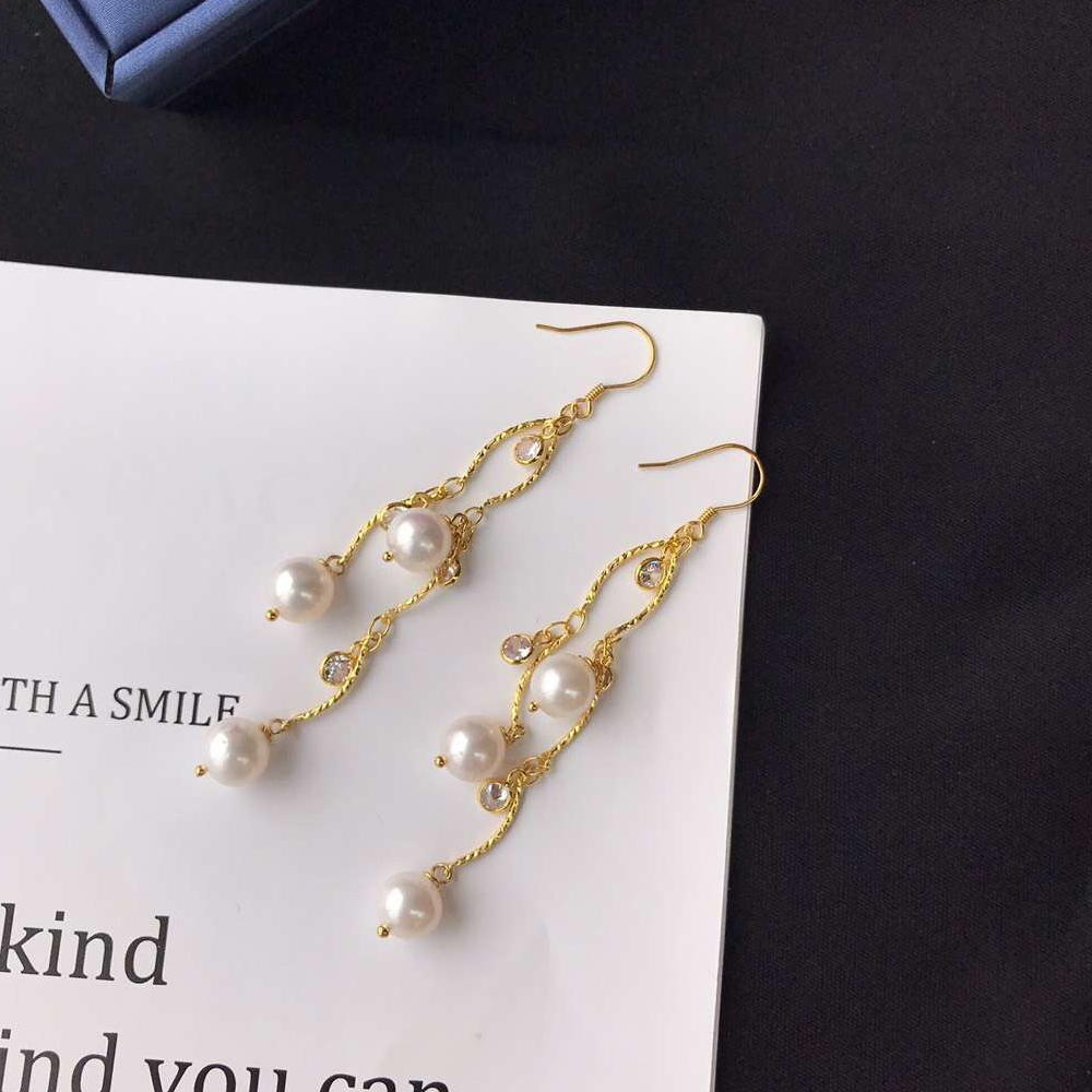 Genuine natural freshwater pearl earrings