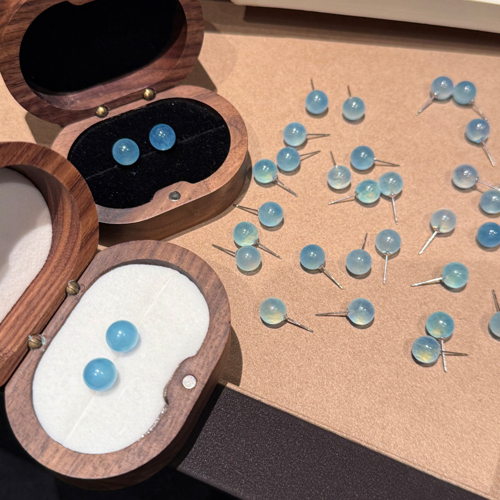 Aquamarine & Sterling Silver Studs